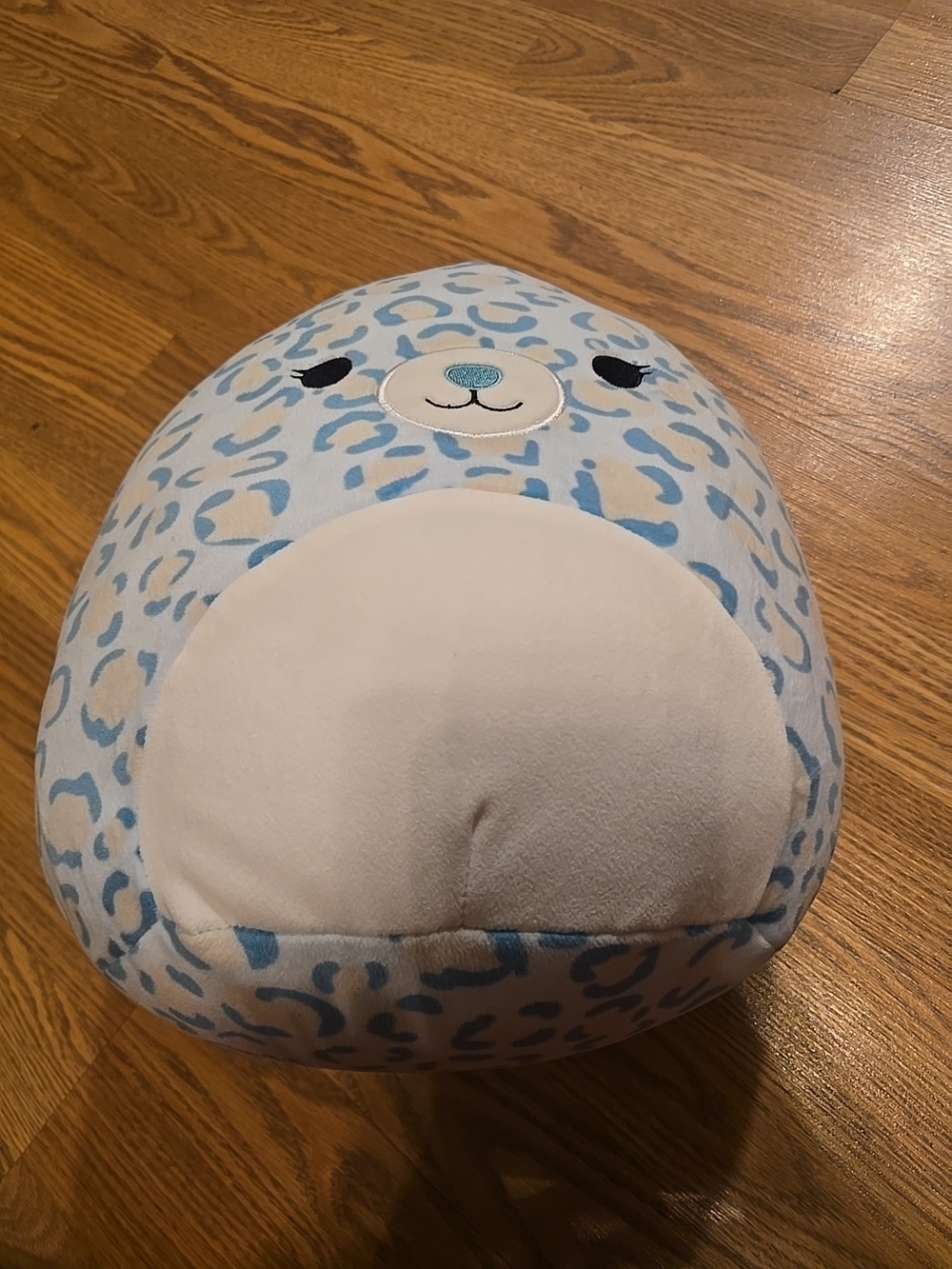 Squishmallows Blue Leopard Plush Pillow - Light Blue & White